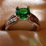 Simulated Emerald in Sterling Silver