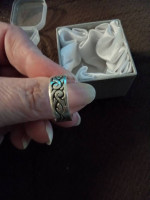 Solid sterling silver men's wedding band