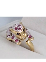 14kt Ruby/Sapphire Panther Ring