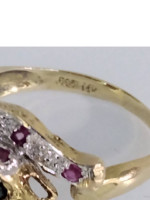 14kt Ruby/Sapphire Panther Ring