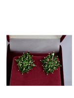 14kt Chrome Diopside Omega Clip Pierce Earrings