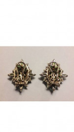 14kt Chrome Diopside Omega Clip Pierce Earrings