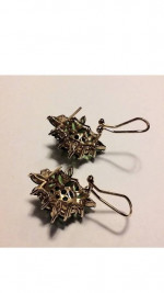 14kt Chrome Diopside Omega Clip Pierce Earrings