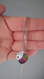 New Heart Necklace with Paw Print and Wing