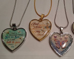 New Memorial Heart Necklaces with 3 Different Phrases