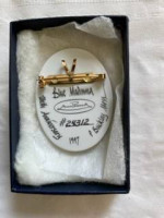 Buckley Moss Blue Madonna Brooch