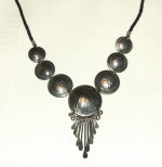 Vicuna Lama Peruvian Un Sol De Oro Domed Coin Necklace 1970's