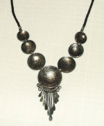 Vicuna Lama Peruvian Un Sol De Oro Domed Coin Necklace 1970's