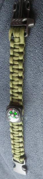 Olive Green Paracord Compass Survival Bracelet - Sell