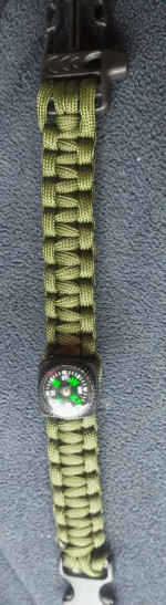 Olive Green Paracord Compass Survival Bracelet - Sell