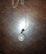 14kt white gold diamond pendant