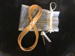 New - Women’s Swarovski Rose Leather Crystal Choker/2 Lap Bracelet