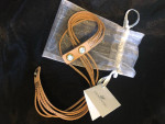 New - Women’s Swarovski Rose Leather Crystal Choker/2 Lap Bracelet