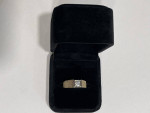 14K Yellow Gold Satin Diamond Ring