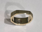 14K Yellow Gold Satin Diamond Ring