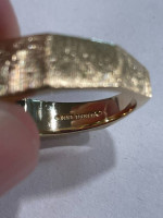 14K Yellow Gold Satin Diamond Ring
