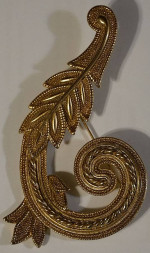 Jonette Jewelry JJ Lange leafy Plume Brooch Pin