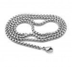 CHAIN - NECKLACE - STAINLESS STEEL SQUARE ROLO Round Box Chain 22" NEW