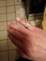 14 KARAT YELLOW GOLD DIAMOND ENGAGEMENT RING W/2 BAND-1.53 CARAT TOTAL