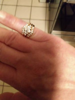 14 KARAT YELLOW GOLD DIAMOND ENGAGEMENT RING W/2 BAND-1.53 CARAT TOTAL