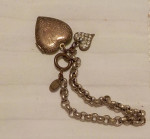 Catherine Popesco Bracelet, Heart Locket & a Heart Charm, Chunky Chain