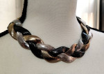 Tri-tone braided chain necklace