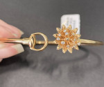 New Gucci 18k Rose Gold and Diamond Flora Bracelet