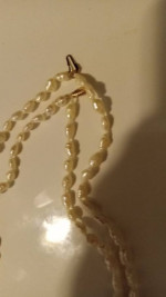 EXTRA LONG PEARL NECKLACE WITH 14K GOLD CLASP & GOLD BEADS