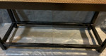 Pottery Barn Black & Wicker Sofa Table and Side Table
