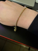14k yellow gold 3mm rope chain bracelet 8inch