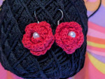 NEW handmade crochet cotton earrings beautiful for summer - one of a kind