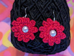 NEW handmade crochet cotton earrings beautiful for summer - one of a kind