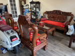 Rosewood Living Rom Sofa Set 6Piece Real Wood Very Heavy For Sale