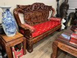 Rosewood Living Rom Sofa Set 6Piece Real Wood Very Heavy For Sale