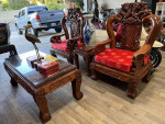 Rosewood Living Rom Sofa Set 6Piece Real Wood Very Heavy For Sale