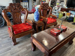 Rosewood Living Rom Sofa Set 6Piece Real Wood Very Heavy For Sale
