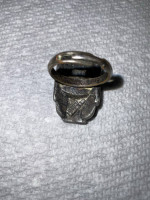 FLORENTA FAUX TURQUOISE  SIGNED ADJUSTABLE RING