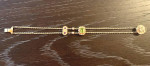 Gold & Gem Charm Slide Bracelet w/ 2 charms