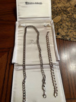 Solid silver necklace and bracelet