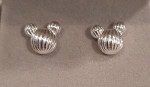 SILVER MICKEY MOUSE HEAD SILHOUETTE EARRINGS