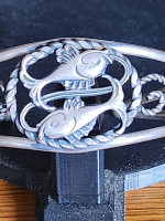 Stylized Koi Fish Sterling Silver Pisces Cuff Bracelet Signed Astrolog