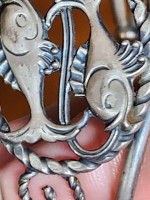 Stylized Koi Fish Sterling Silver Pisces Cuff Bracelet Signed Astrolog