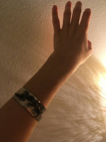 Silver Cuff with Black Lizard