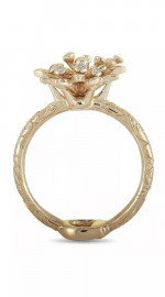 New Gucci Flora Ring18k Rose Gold Diamond Sz 6.25
