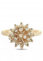New Gucci Flora Ring18k Rose Gold Diamond Sz 6.25
