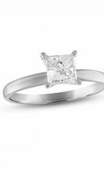 1 CT Women's Princess Diamond Engagement Wedding Ring. 10K White Gold