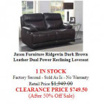 SAVE HUNDREDS - Designer Leather Power Reclining Sofa & Loveseat