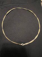 10k Yellow Gold & Italian Sterling Silver Twisted Choker 15” 10 Grams