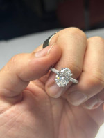 Diamond Ring 3.0 CT Oval Center VS1/F Lab grown