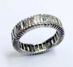 Platinum and Diamond Wedding Band Ring  Size 7.0